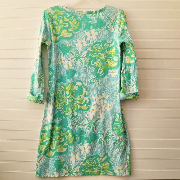 Lilly Pulitzer Palmetto Dress Womens XS Lagoon Green Wave Rider Beachy Cruise - Picture 8 of 9